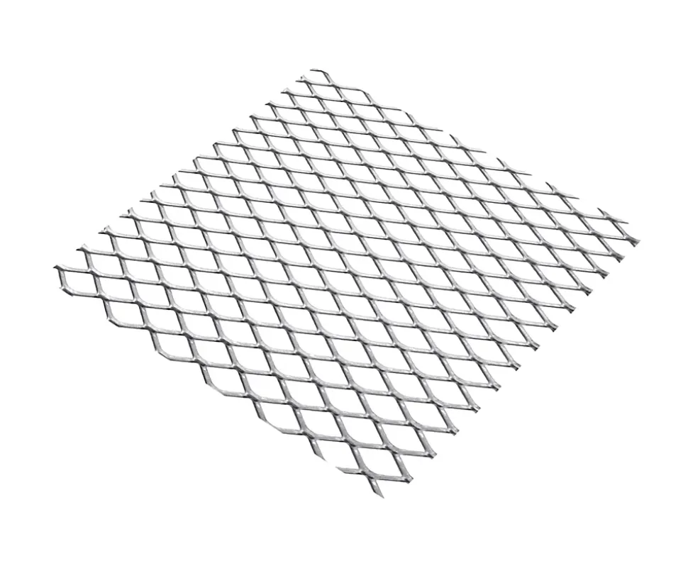 Tôle métal déployé aluminium brut Ep. 0,8 mm Mailles 10 x 5,5 mm, 100 x 50 cm
