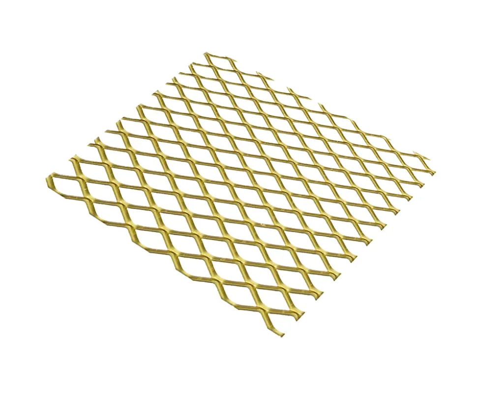 Tôle métal déployé aluminium anodisé doré Mailles 10 mm, 50 x 25 cm