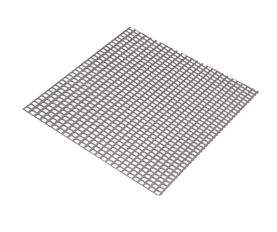 Tôle perforée carré acier brut Perforation 5,5 x 5,5 mm, 100 x 50 cm
