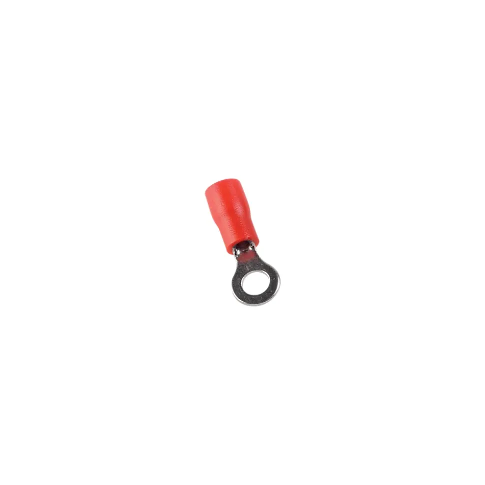 Tol-1.5-6 Sachet De 100 Cosses Rondes Isolées Rouges Pour Fil 0.25 à 1.5mm² - Trou M6 - diamètre 6.4mm - Arvi