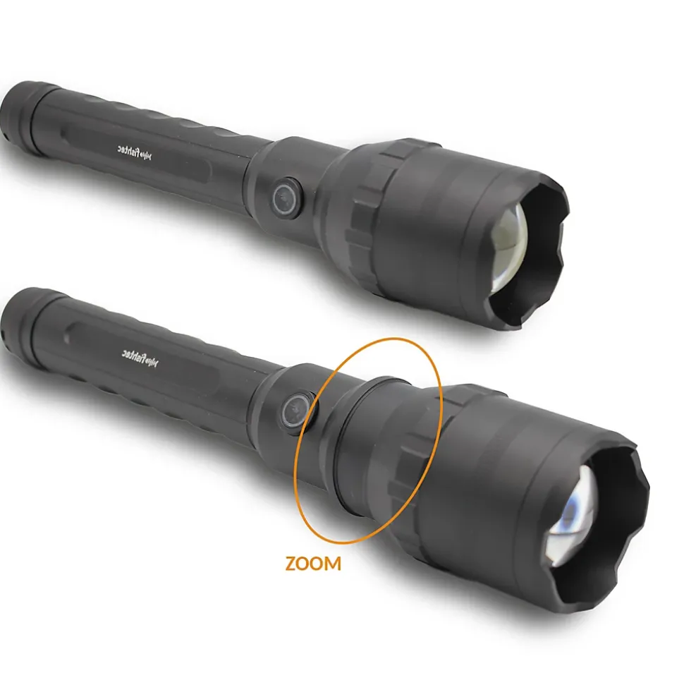 Torche Ultra Power 10000 Lumens FISHTEC LED COB Faisceau 300 m Aluminium Rechargeable 4 Modes Zoom