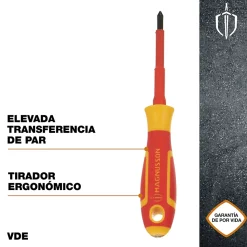 Tournevis Pozidriv VDE Magnusson PZ1 75 x 1 mm