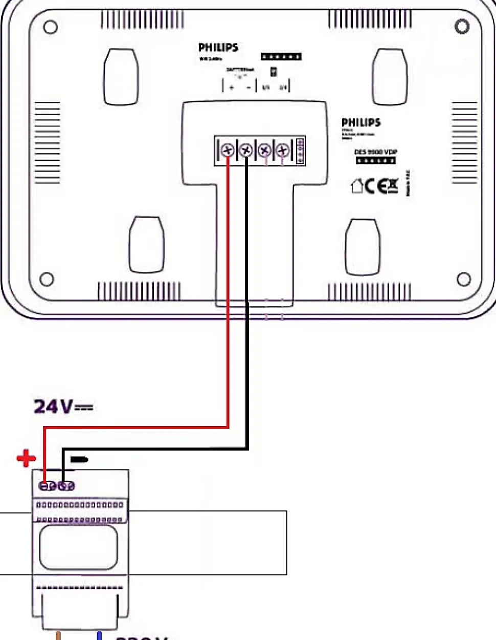 Transformateur 230 V vers 24 V pour tableau électrique sur rail DIN - WelcomeEye Power - Philips -531010