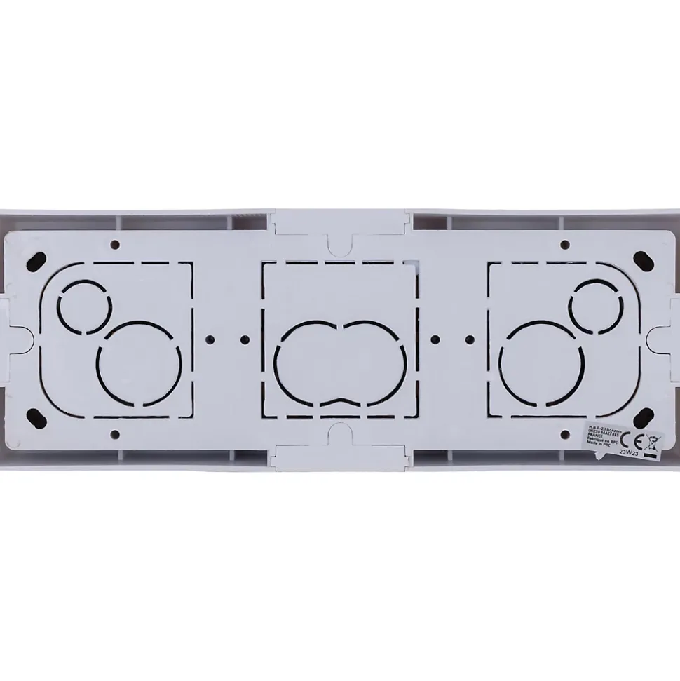 Triple prise Schuko + plaque Kalya blanc Zenitech
