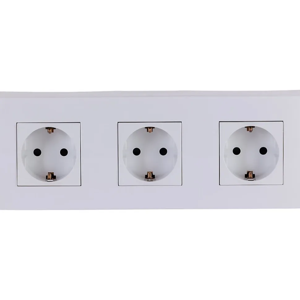 Triple prise Schuko + plaque Kalya blanc Zenitech