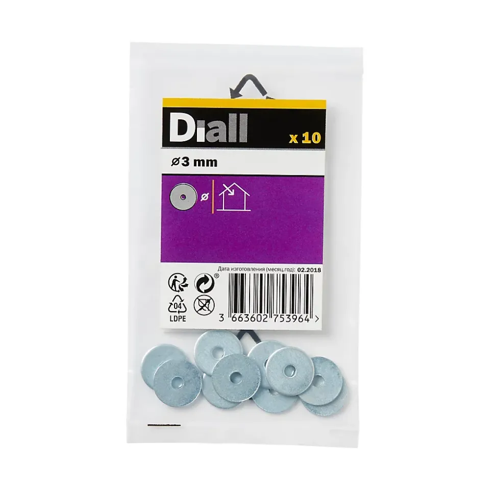 Très Rondelles plates larges de réparation en acier au carbone ø 3mm - 10 pièces