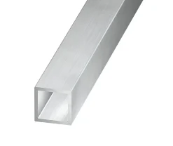 Tube carré aluminium brut 20 x 20 mm, 1 m
