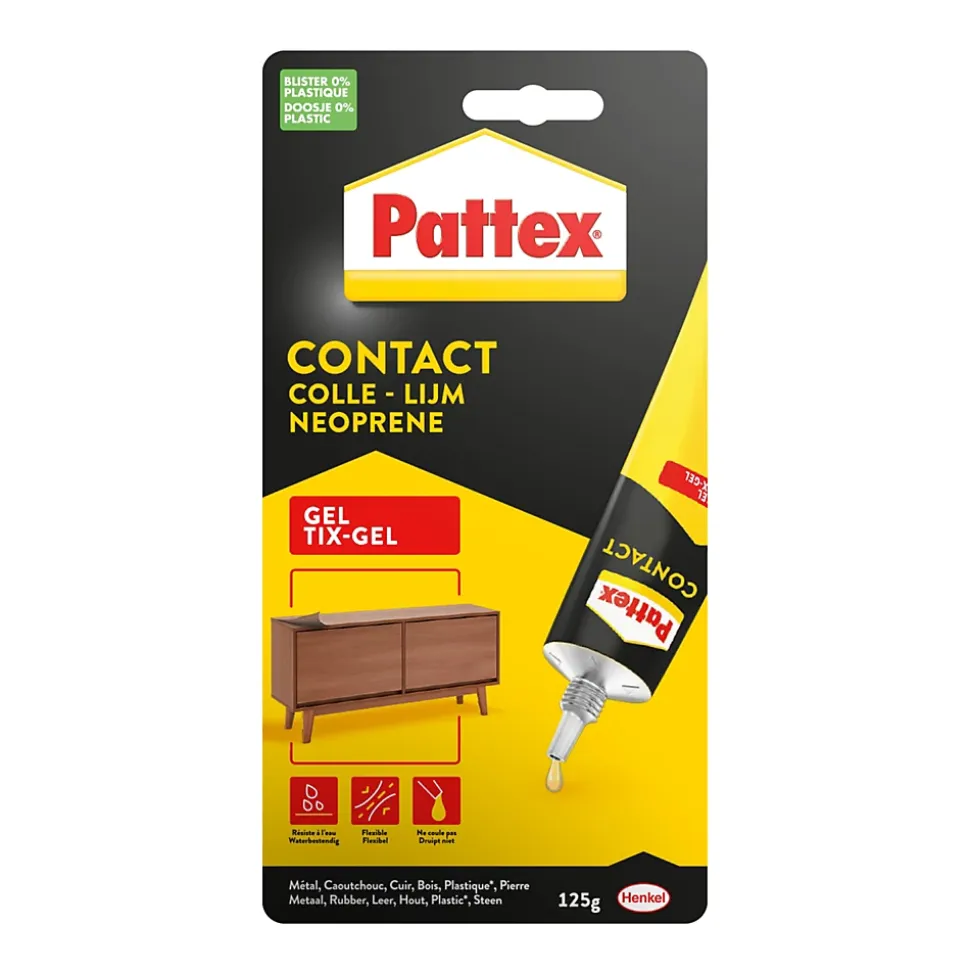 Tube de colle au néoprène gel 125g Pattex