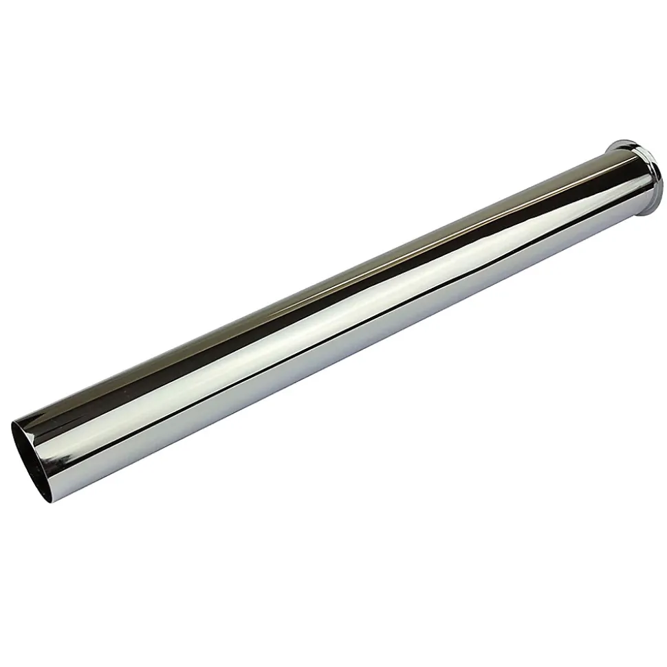 Tube d'extension de siphon de vidange rond avec une finition chromée brillante en laiton Kibath