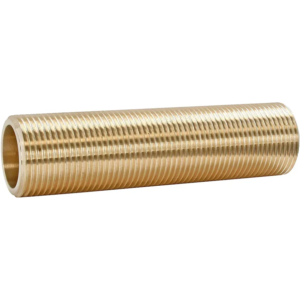 Tube fileté laiton 10cm - double Mâle 20/27 (3/4"), lot de 2