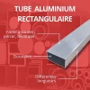 Tube rectangulaire alu 30x20 ep 2 mm, 3 metres - Comment Fer