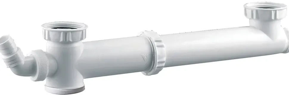 Tubulure pour évier 2 cuves sans siphon en PVC avec prise mixte - VALENTIN - 00 775100 001 00