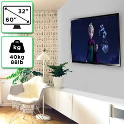 TVB123M Support TV mural pour écran de 23 à 55 pouces Inclinable Charge max 40 kg VESA 200 400 Télé LED LCD OLED Duronic