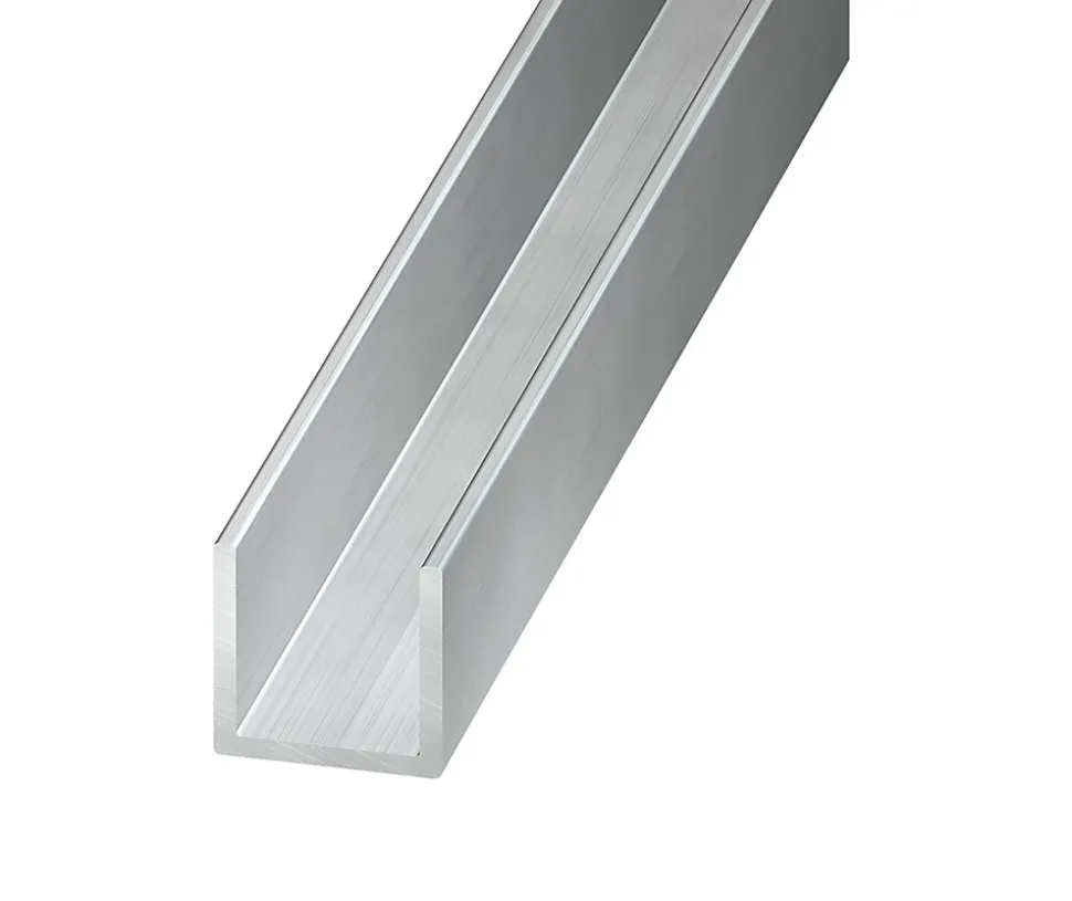 U aluminium brut 10 x 8 x 10 mm Ep. 1 mm, 1 m