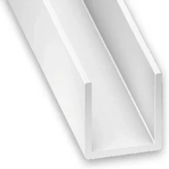 U PVC blanc 10 x 12 x 10 mm. Ep. 1 mm. Int. 10 mm. Longueur 2 m