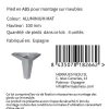 4un. Pied de meuble incliné scandinave pied nordique en résine plastique ABS ANTI-HUMIDITÉ couleur aluminium mat. Hauteur 100mm