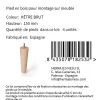 4un. Pied de meuble nordique pied conique en bois de hêtre naturel non vernis. Hauteur 150mm