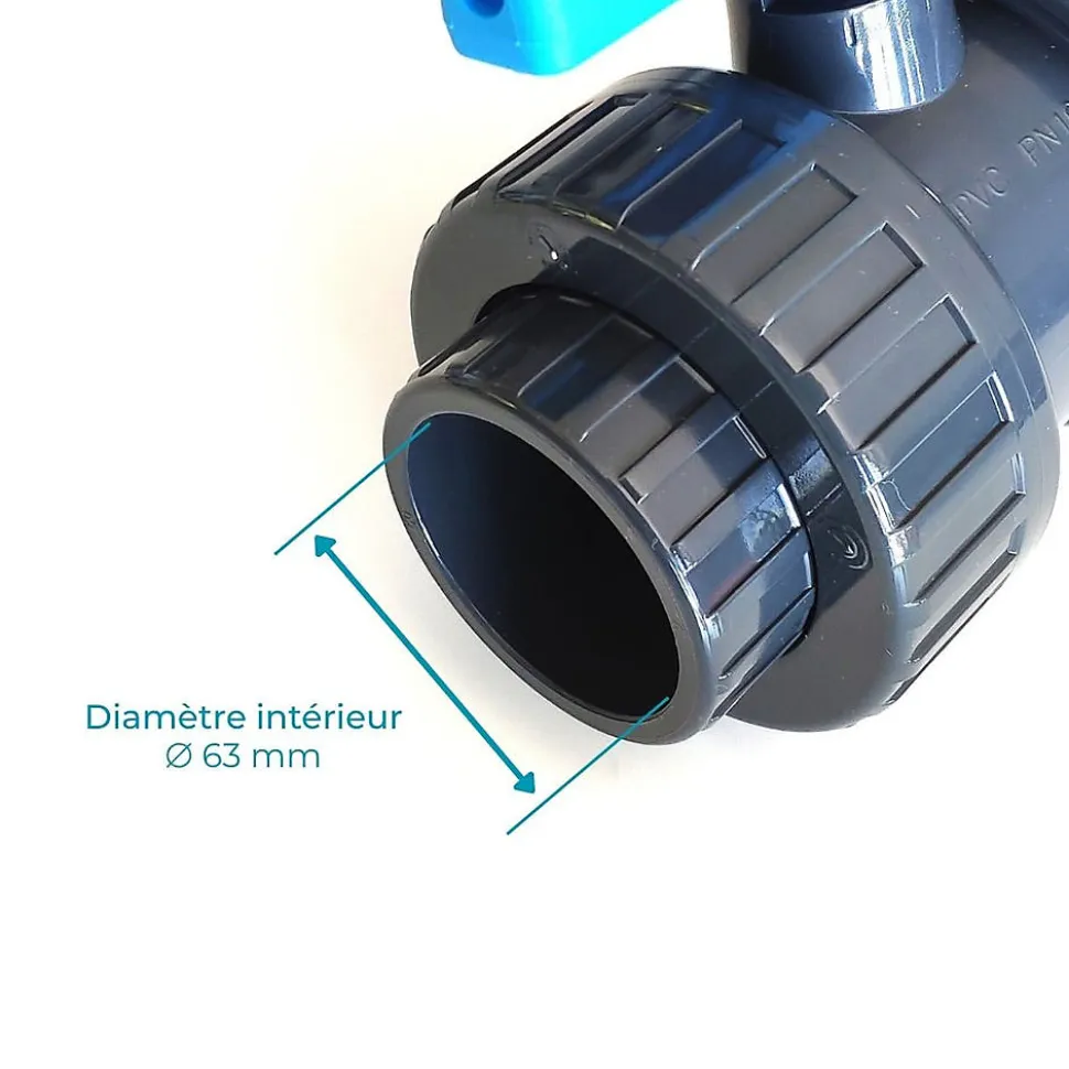 Vanne PLIMEX Pvc pression à coller diamètre intérieur 63mm 6,3cm 63 mm