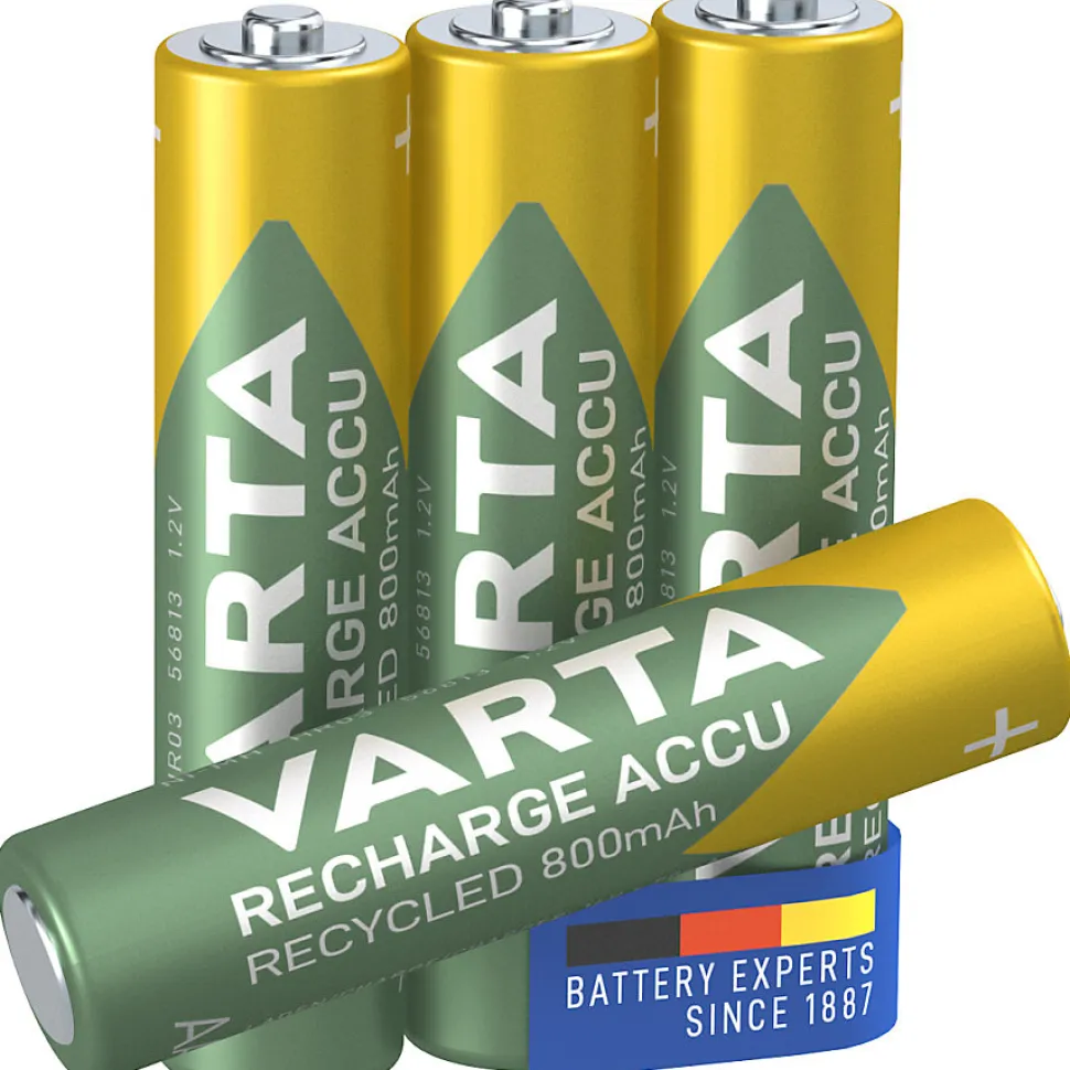 Varta - Piles Rechargeable Accu RECYCLED AAA 800 mAh Blister de 4 (pré-chargées)
