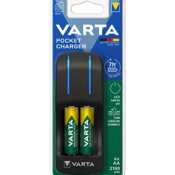 Varta - Pocket Chargeur + 4 piles rechargeables AA 1600 mAh