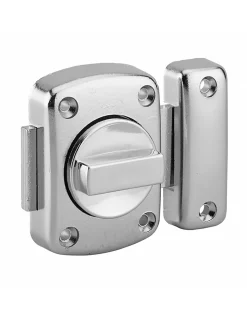 Verrou à bouton Alouette pour porte intérieure, 40mm, acier, chromé brillant - THIRARD