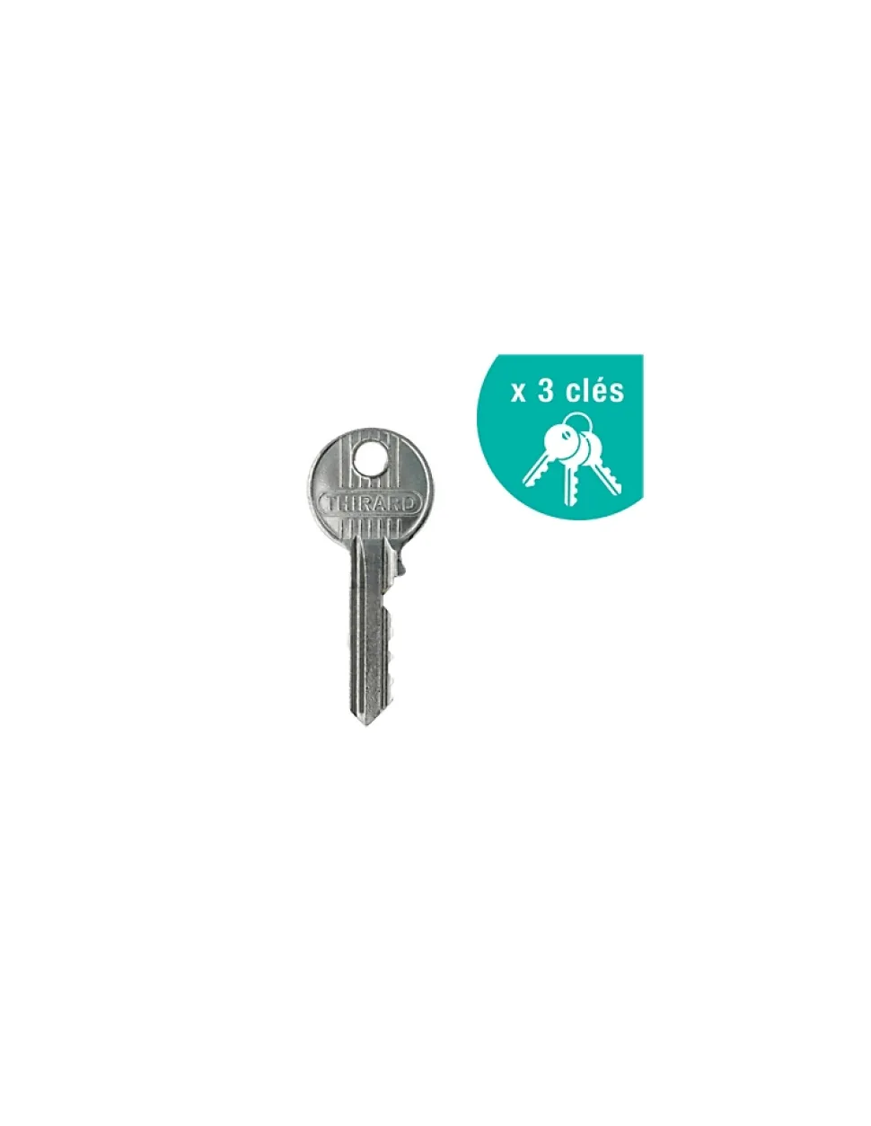 Verrou à bouton Design 5 pour porte d'entrée, cylindre 50mm, acier, 3 clés, argent - THIRARD