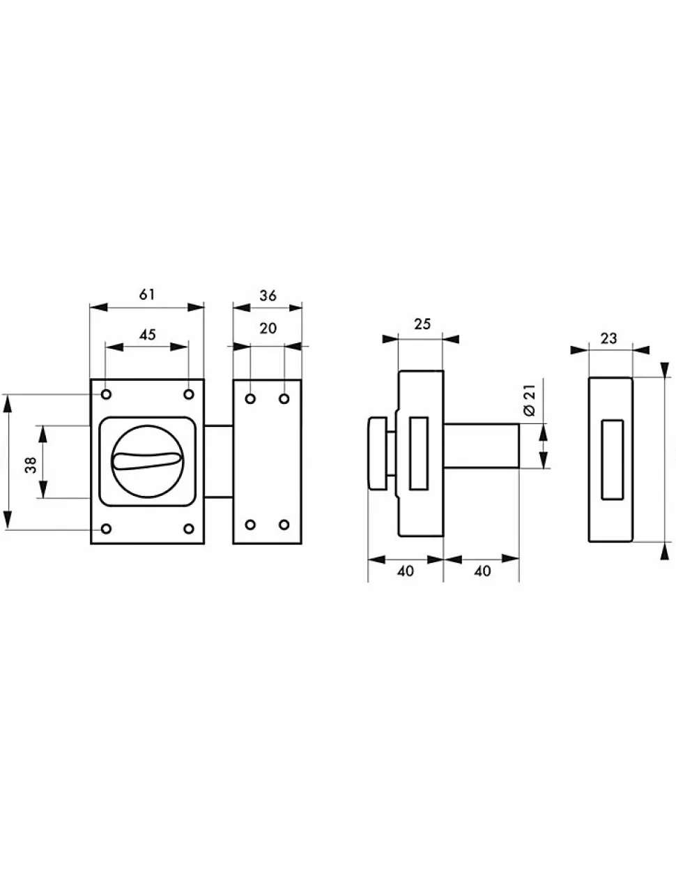 Verrou à bouton Etendard pour porte d'entrée, cylindre 40mm, acier, 3 clés, époxy bronze - THIRARD
