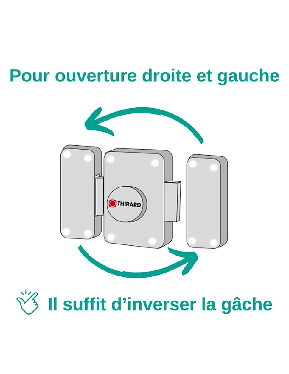 Verrou à bouton Rafale pour porte d'entrée, cylindre 45mm, acier, 3 clés, époxy bonze - THIRARD