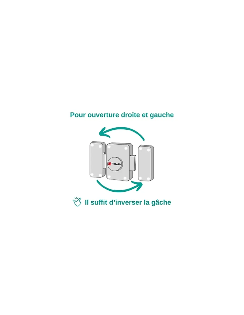 Verrou à bouton Trident pour porte intérieure, simple entrée, acier, époxy bronze - THIRARD