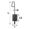 Verrou baïonnette ø12 mm L. 200 mm acier noir Afbat