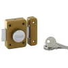 Verrou bouton et cylindre Ø21 x 40 mm coffre embouti 50 x 70 mm