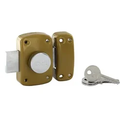 Verrou bouton et cylindre Ø23 x 45 mm coffre embouti 90 x 60 mm