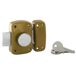 Verrou bouton et cylindre Ø21 x 45 mm coffre embouti 90 x 60 mm