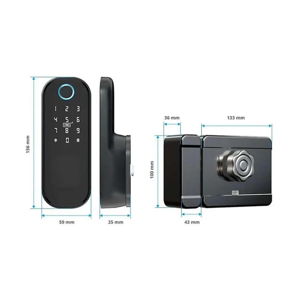 Verrou connecté biométrique locky-3 à empreinte digitale, code, badge et bluetooth