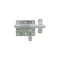 Verrou de box à gland à porte-cadenas en acier zingué - Pêne 12 mm