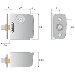 Verrou de fenêtre Abus blanc en saillie
