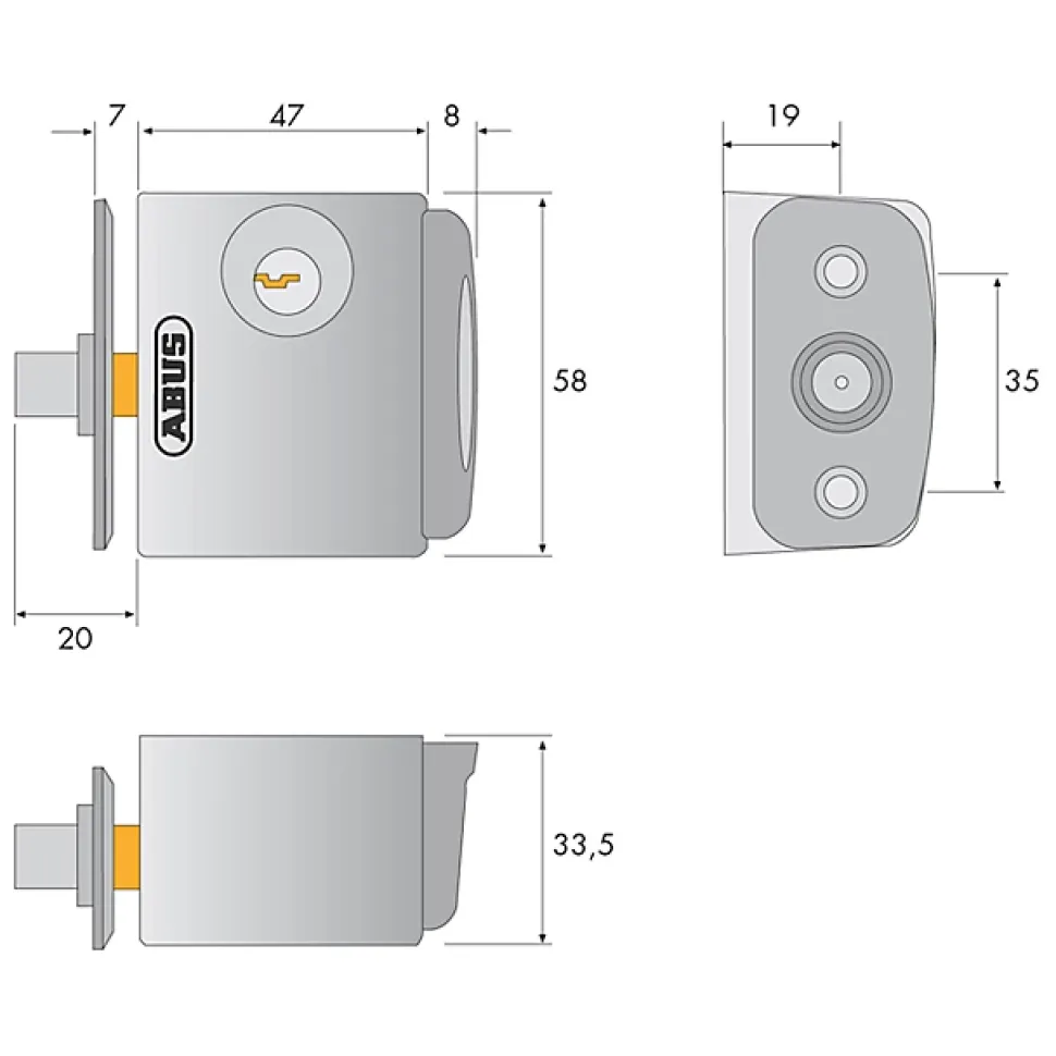 Verrou de fenêtre Abus blanc en saillie