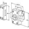 Verrou de porte à bouton 45 mm avec Cylindre supplémentaire 30x30 mm 4 clés uniques