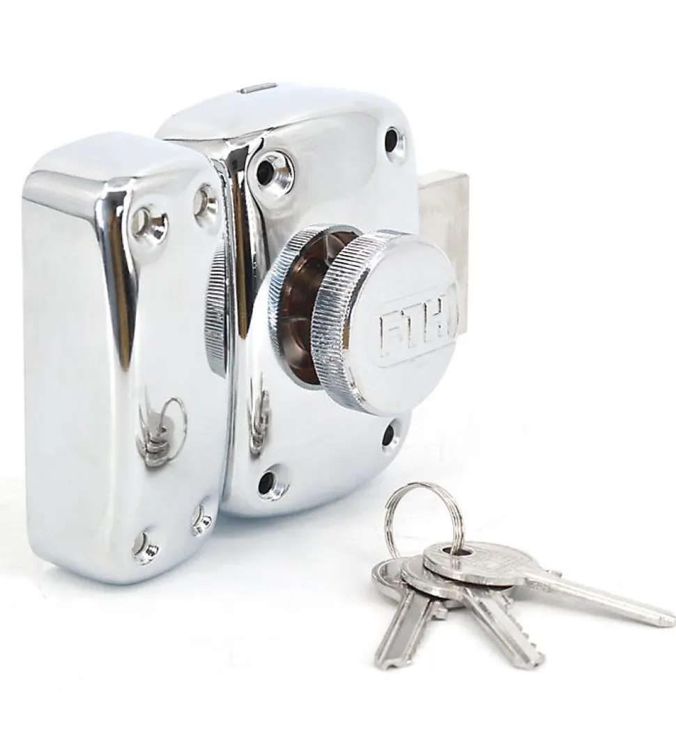 Verrou de porte haute sécurité à bouton 45 mm Mystere chromé THIRARD