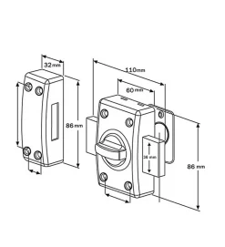 Verrou de sécurité pour porte à bouton et clé Bricard Cylindre Astral 42 mm 3 clés Avec contre plaque