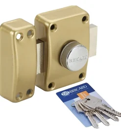 Verrou de sécurité pour porte à bouton et clé Bricard Cylindre Astral 42 mm 3 clés Avec contre plaque