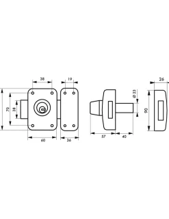 Verrou double entrée Transit 2 pour porte d'entrée, cylindre 40mm, 4 clés, époxy or - THIRARD