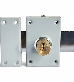 Verrou en applique double entrée pour porte principale DOM axe 45 mm 3 clés