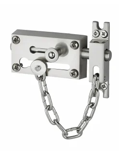 Verrou entrebâilleur à chaînette pour porte d'entrée, nickelé - SP