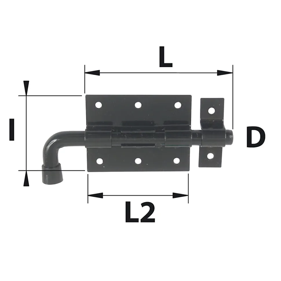 Verrou pistolet + gâche Ø10 noir Afbat