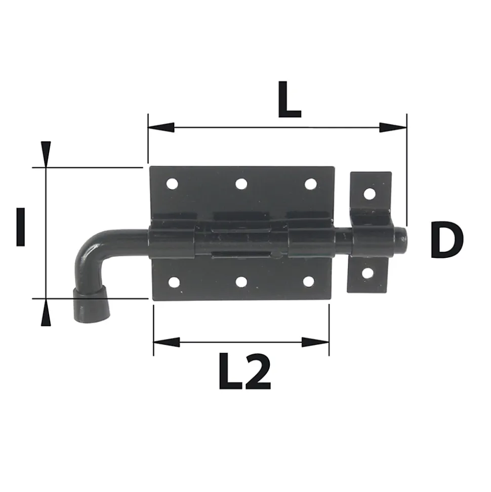 Verrou pistolet ø12 mm acier noir Afbat