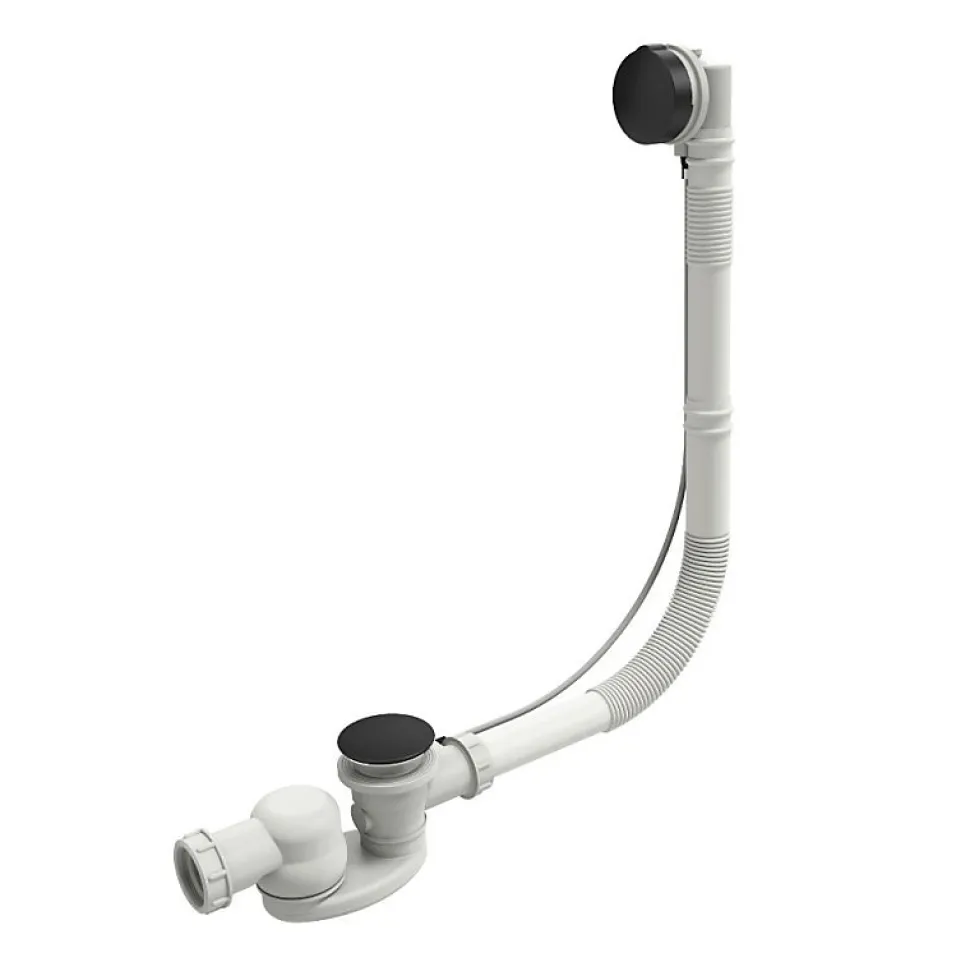 Vidage baignoire extra plat JACOB DELAFON câble long (1m) noir mat