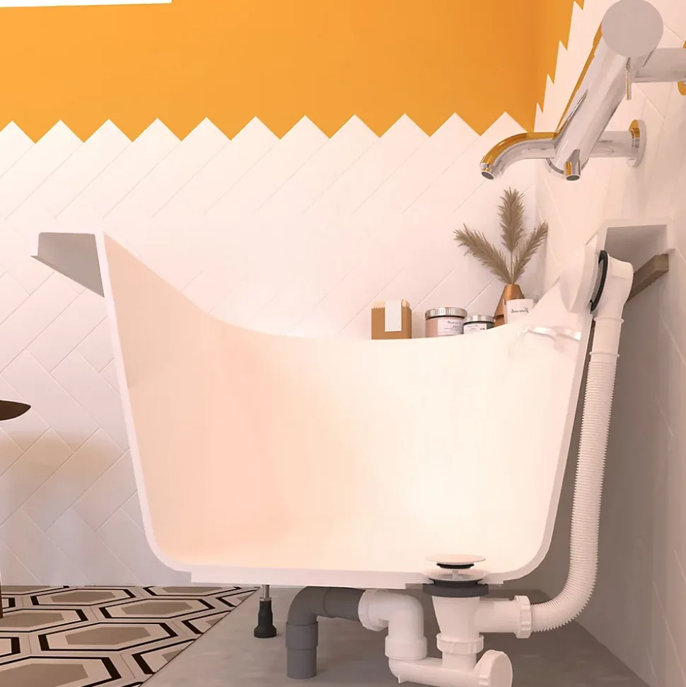 Vidage de baignoire automatique à câble sortie orientable à 360° Valentin finition blanche