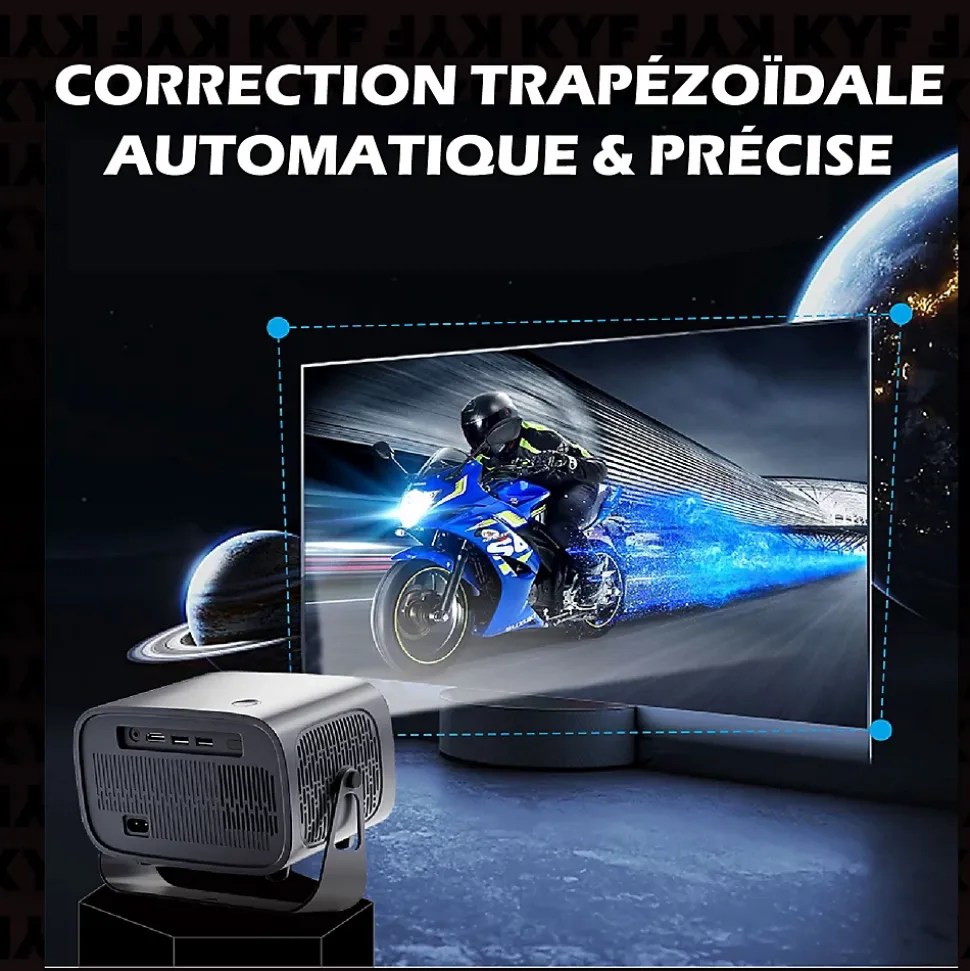 Vidéoprojecteur Android 13.0 FULL HD Design rétro pliable + Mini mur d'enceinte 20W bluetooth modulable 4-EN-1
