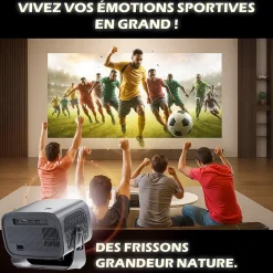 Vidéoprojecteur Android 13.0 FULL HD Design rétro pliable + Mini mur d'enceinte 20W bluetooth modulable 4-EN-1